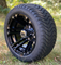 12" TERMINATOR Black Aluminum Wheels and 215/40-12 Low Profile DOT Tires