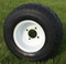 Duro Excel Touring 18x8.5-8 Golf Cart Tires and OEM White Steel Wheels Combo