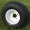 Duro Excel Touring 18x8.5-8 Golf Cart Tires and OEM White Steel Wheels Combo