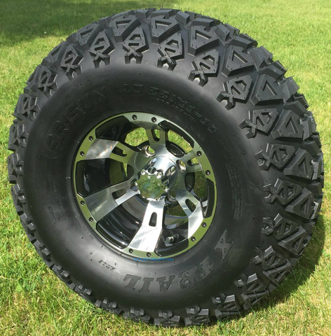 10" RUCKUS Machined Wheels and 22x10-10 DOT All Terrain Tires Combo