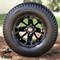 12" BLACKJACK Gloss Black Wheels and 23"x10.5-12 TURF Tires Combo