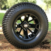 12" BLACKJACK Gloss Black Wheels and 23"x10.5-12 TURF Tires Combo