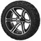 15" TERMINATOR Machined/ Black Wheels and 205/35R-15" Low Profile DOT Tires Combo - Set of 4