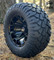12" BLACKJACK Gloss Black Aluminum wheels and 22" STINGER All terrain tires combo