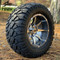 12" BANSHEE Gunmetal/ Machined Aluminum wheels and 22" STINGER All terrain tires combo
