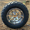 12" BANSHEE Gunmetal/ Machined Aluminum wheels and 22" STINGER All terrain tires combo