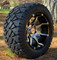 12" BANSHEE Machined/ Black Aluminum Wheels and 20x10-12" STINGER All Terrain Tires - Set of 4