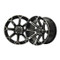 12" MJFX VORTEX Black/Machined Aluminum Golf Cart Wheels - Set of 4