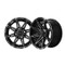 12" MJFX ELEMENT Black/Machined Aluminum Golf Cart Wheels - Set of 4