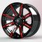 12" ILLUSION Gloss Black Aluminum Golf Cart Wheels - Set of 4 (Red Inserts!)
