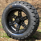 14" DOMINATOR Matte Black Wheels and 22x10-14" TRAIL FOX DOT All Terrain Tires Combo - Set of 4