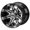 10" TEMPEST Black/Machined Wheels and 22x10-10" TRAIL FOX DOT All Terrain Tires Combo - Set of 4