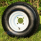 18x8.50-8 Deestone LinkSport OEM Golf Cart Tires and White Steel Golf Cart Wheels Combo - Set of 4