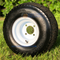 18x8.50-8 Deestone LinkSport OEM Golf Cart Tires and White Steel Golf Cart Wheels Combo - Set of 4