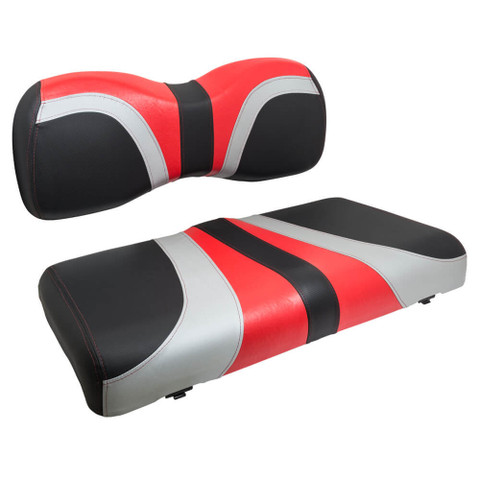 Reddot BLADE Three Tone Front Seat Covers in Red/Black Carbon/Silver