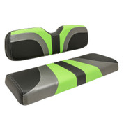 Reddot BLADE Front Golf Cart Seat Covers in Lime Green/ Black Carbon Fiber/ Charcoal