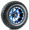 12" STI HD6 RADIANT BLUE Wheels and 23" Slasher All Terrain Tires