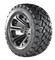 12" Madjax NITRO Black/ Machined Aluminum Golf Cart Wheels and All Terrain Tires Combo