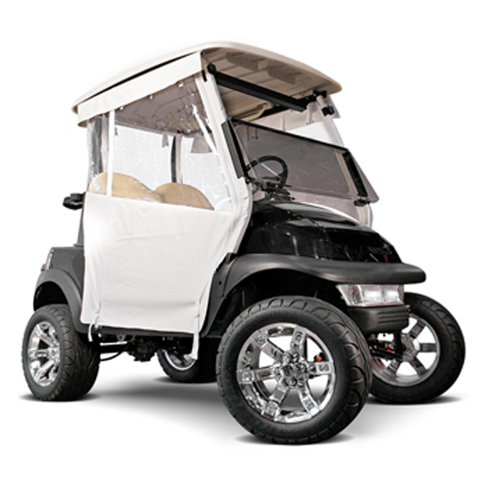 Club Car DS White 3-Sided Straight Back Track-Style Enclosure (Fits