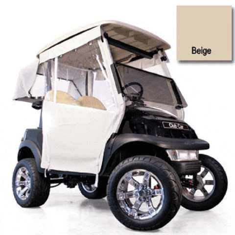 Club Car Carryall Beige 3-Sided Track-Style Enclosure - W/ 56" Factory Top (Fits 1992-1997)