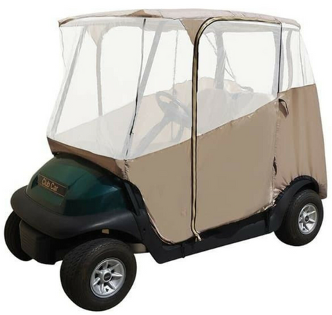 Basic Golf Cart 4-Sided Enclosure - TAN (Fits ALL Carts!)