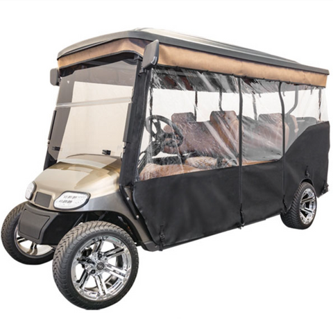 EZGO TXT Red Dot 3-Sided Vinyl Enclosure & Matching Valance for Triple Track 120" Top - BEIGE