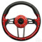 EZ-GO 13" Aviator4 Red Grip Golf Cart Steering Wheel w/ Black Spokes (Fits all Years)