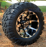 10" HD6 Machined/ Black Wheels and 18x9-10 DOT STINGER All Terrain Tires Combo - Set of 4