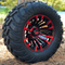 12" MATADOR Black/Red Wheels and 22x11-12 Crawler All Terrain Tires Combo - Set of 4