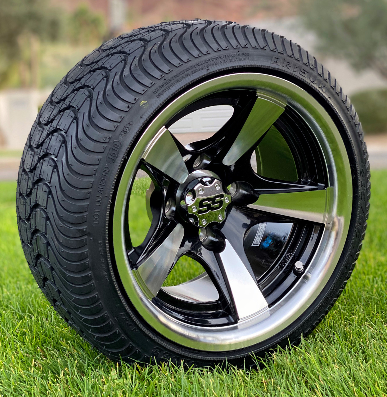 12" BULLITT Golf Cart Wheels and 215/3512 Low Profile DOT Golf Cart Tires Combo GCTS