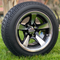 12" BULLITT Machined / Black Golf Cart Wheels and Tires Combo