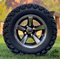 12" BULLITT Machined/Black Aluminum Wheels and 23x10.5-12 DOT All Terrain Tires Combo