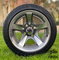 12" BULLITT Gunmetal/Machined Aluminum Wheels and 215/35-12 Low Profile DOT Tires Combo