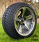 12" BULLITT Gunmetal/Machined Aluminum Wheels and 215/35-12 Low Profile DOT Tires Combo