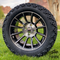 14" TITAN Machined/Black Aluminum Wheels and 23x10-14 DOT All Terrain Tires Combo