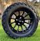 14" TITAN Gloss Black Aluminum Wheels and 23x10-14 DOT All Terrain Tires