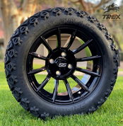 14" TITAN Gloss Black Aluminum Wheels and 23x10-14 DOT All Terrain Tires