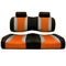 Madjax TSUNAMI Front Golf Cart Seat Cushions in Orange/Silver/Black (Fits all Carts!)