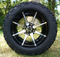 12" KRAKEN Machined/Black Aluminum Wheels and 20x10-12" All Terrain Tires Combo