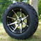 12" KRAKEN Machined/Black Aluminum Wheels and 20x10-12" All Terrain Tires Combo 