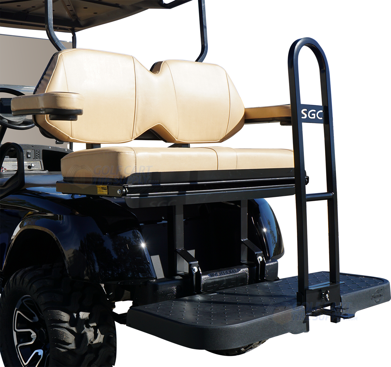Universal Golf Cart Rear Seat Golf Bag Rack Adjustable Attachment ...