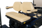 EZGO TXT DELUXE Golf Cart Rear Seat Kit - TAN Color - (FREE Grab Bar, Tow Hitch, Folding Step)
