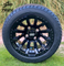 12" MAVERICK Gloss Black Aluminum Wheels and 215/40-12 Low Profile DOT Tires Combo