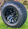 12" MAVERICK Gloss Black Aluminum Wheels and 23" All Terrain Tires combo