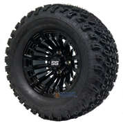 12" MATADOR Black Aluminum wheels and 23" All terrain tires combo