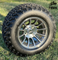12" TITAN Gunmetal/ Machined Aluminum Wheels and 23x10-12 DOT All Terrain Tires Combo
