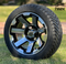 TREX 12" ATLAS Machined/Black Golf Cart Wheels and 215/40-12 DOT Golf Cart Tires