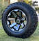 12" ATLAS Black/ Machined Aluminum Wheels and 23" All Terrain Tires Combo - Set of 4