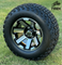 12" ATLAS Black/ Machined Aluminum Wheels and 23" All Terrain Tires Combo - Set of 4