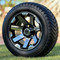 12" ATLAS Machined/ Gloss Black Aluminum Wheels and 215/50-12 Low Profile DOT Tires Combo